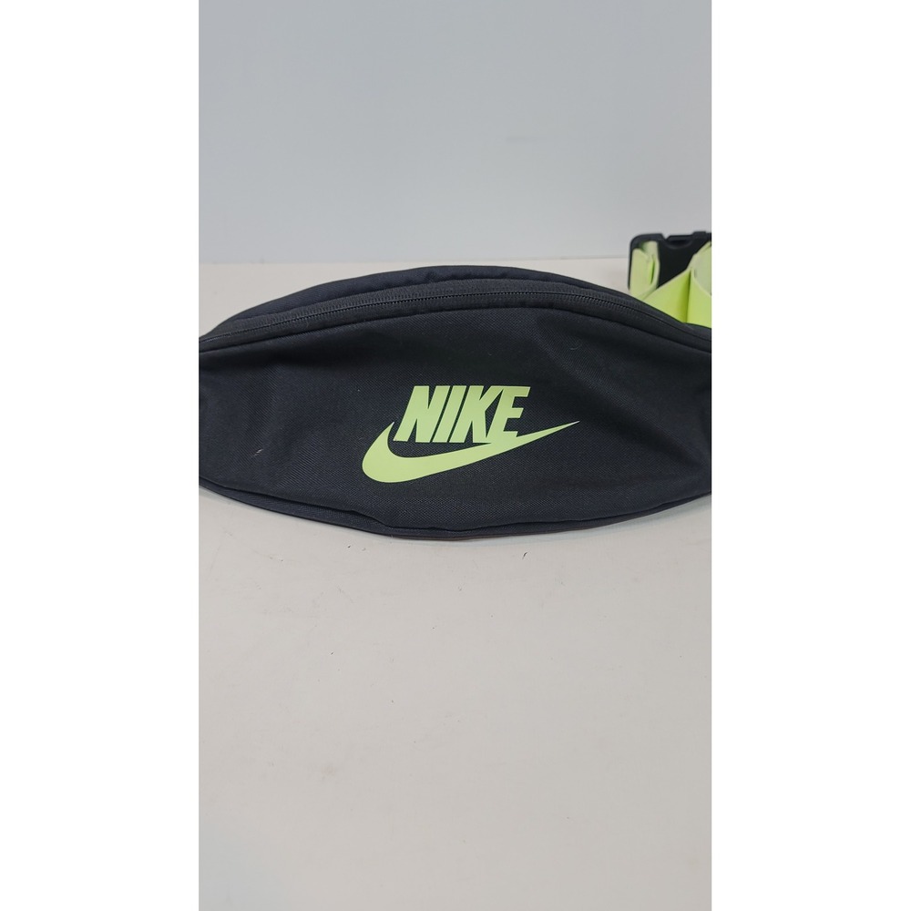 Nike Heritage Hip Pack Waist Bag Black Volt Green Adjustable Strap BA5750-015 - Picture 2 of 7